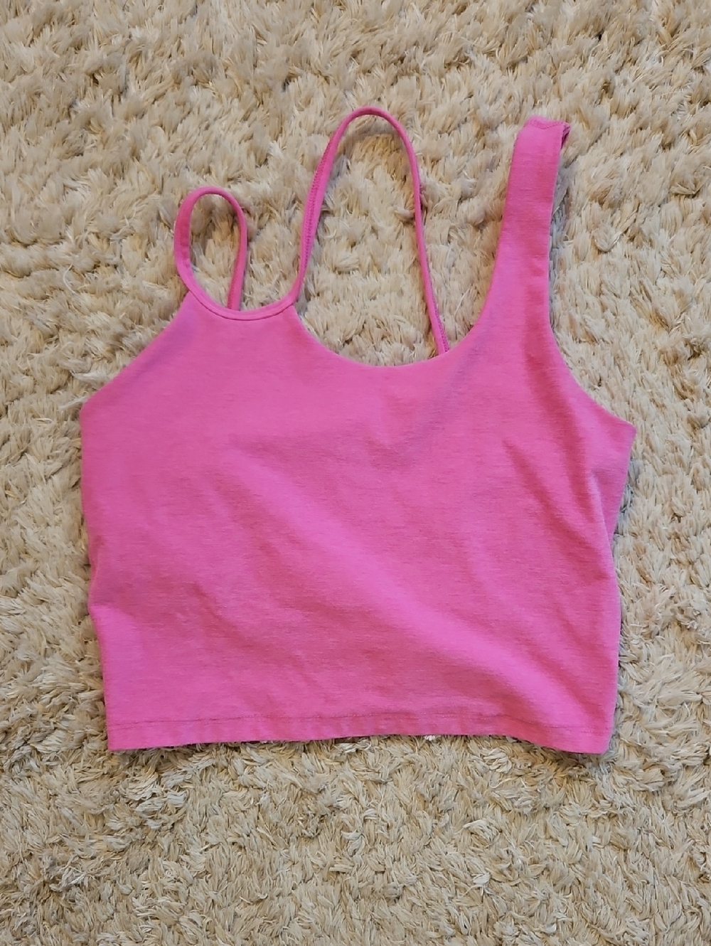 Beyond Yoga Hot Pink Double-Strap Crop Tank